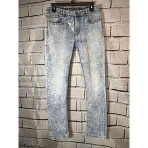 Bare Denim Division Acid Wash Slim Straight Jeans Light Blue 28x30 Small